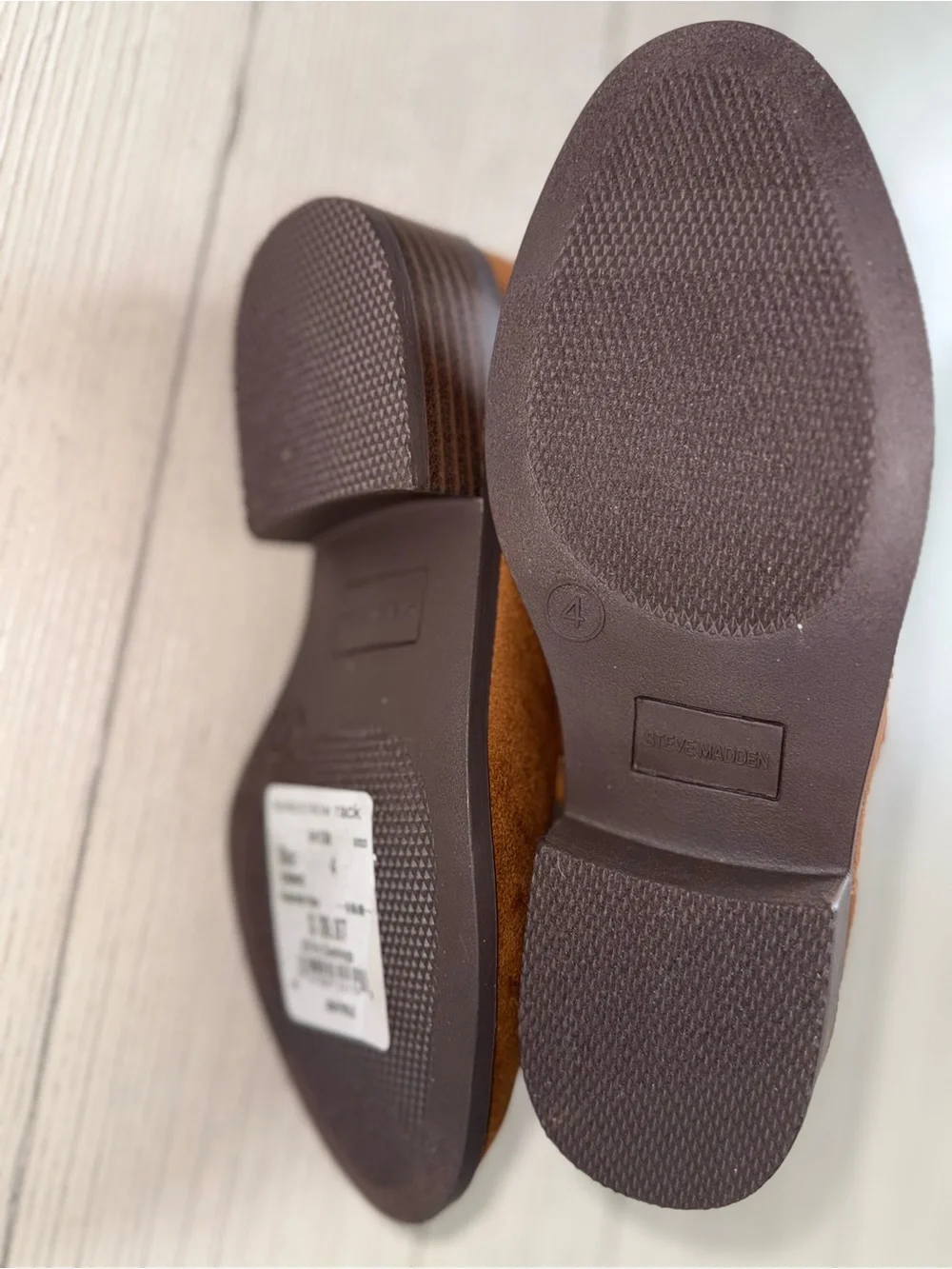 Steve Madden Cognac Suede-Look Ankle Booties with Buckle